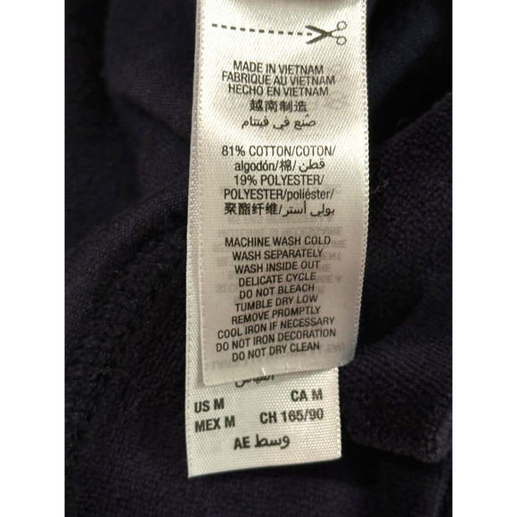 Juicy Couture Y2K Navy Blue LA Graphic Velour Pullover Hoodie Metallic Medium - Picture 7 of 8